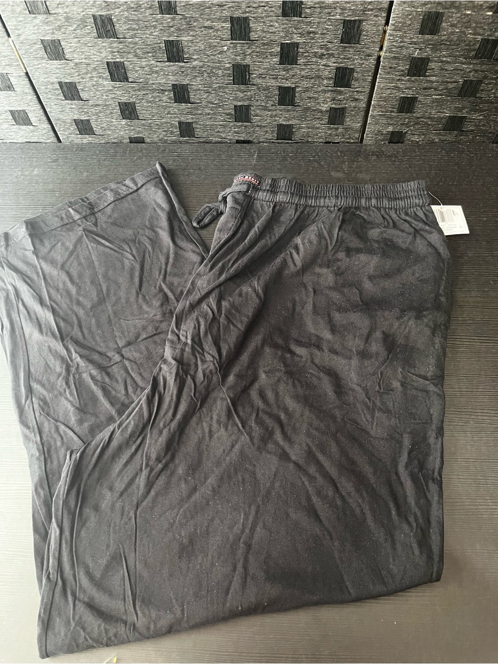 Andrew Scott Men's 4X Lounge Pants Black Drawstring Pockets 100% Cotton